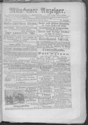 Münchener Anzeiger (Münchner neueste Nachrichten) Donnerstag 3. Februar 1876