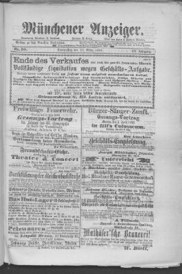 Münchener Anzeiger (Münchner neueste Nachrichten) Donnerstag 30. März 1876