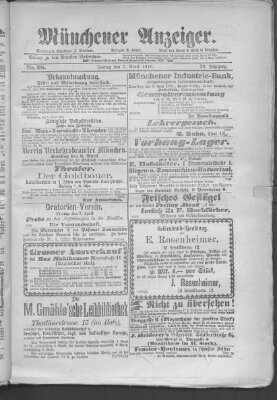 Münchener Anzeiger (Münchner neueste Nachrichten) Freitag 7. April 1876
