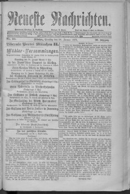 Neueste Nachrichten (Münchner neueste Nachrichten) Samstag 20. Januar 1877