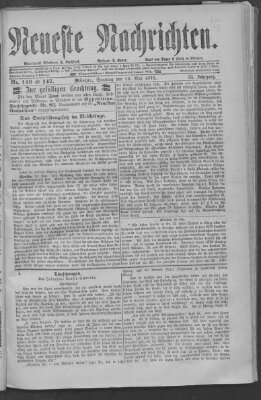 Neueste Nachrichten (Münchner neueste Nachrichten) Sonntag 26. Mai 1878