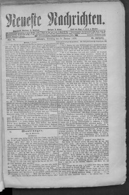 Neueste Nachrichten (Münchner neueste Nachrichten) Dienstag 8. Januar 1878