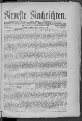 Neueste Nachrichten (Münchner neueste Nachrichten) Mittwoch 6. Februar 1878