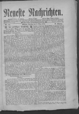 Neueste Nachrichten (Münchner neueste Nachrichten) Samstag 2. März 1878