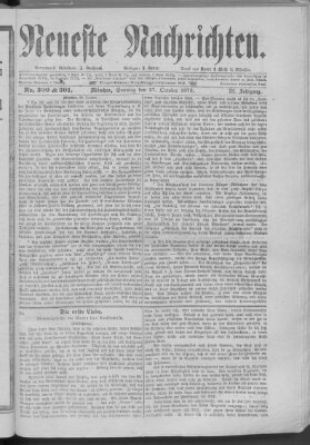 Neueste Nachrichten (Münchner neueste Nachrichten) Sonntag 27. Oktober 1878