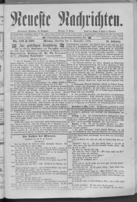 Neueste Nachrichten (Münchner neueste Nachrichten) Sonntag 3. November 1878