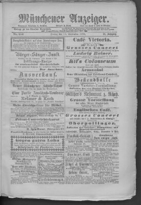 Münchener Anzeiger (Münchner neueste Nachrichten) Freitag 13. September 1878