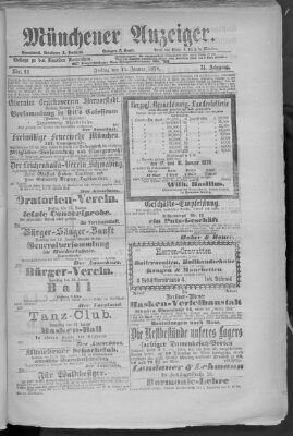 Münchener Anzeiger (Münchner neueste Nachrichten) Freitag 11. Januar 1878