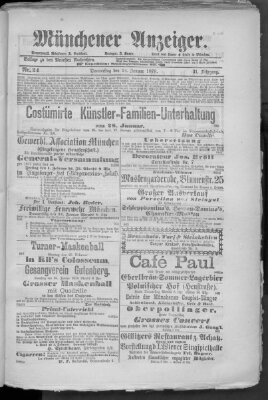Münchener Anzeiger (Münchner neueste Nachrichten) Donnerstag 24. Januar 1878