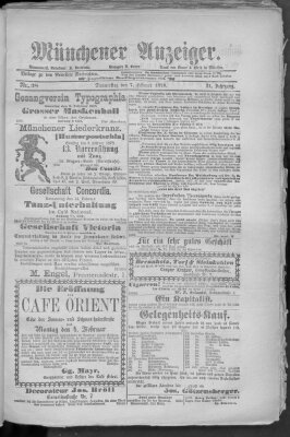 Münchener Anzeiger (Münchner neueste Nachrichten) Donnerstag 7. Februar 1878