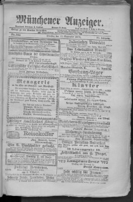 Münchener Anzeiger (Münchner neueste Nachrichten) Dienstag 18. September 1877