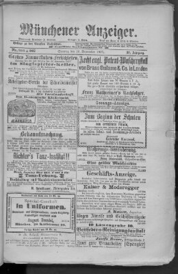 Münchener Anzeiger (Münchner neueste Nachrichten) Sonntag 23. September 1877