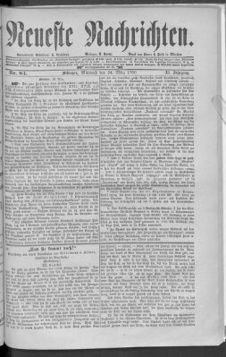 Neueste Nachrichten (Münchner neueste Nachrichten) Mittwoch 24. März 1880