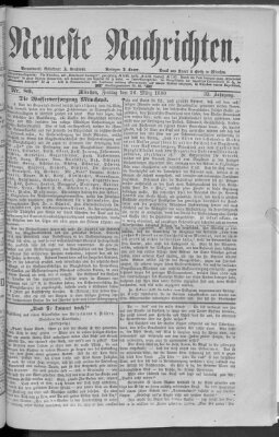 Neueste Nachrichten (Münchner neueste Nachrichten) Freitag 26. März 1880