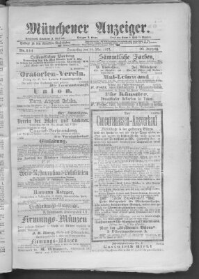 Münchener Anzeiger (Münchner neueste Nachrichten) Donnerstag 24. Mai 1877