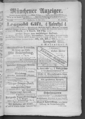Münchener Anzeiger (Münchner neueste Nachrichten) Samstag 26. Mai 1877