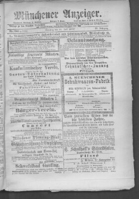 Münchener Anzeiger (Münchner neueste Nachrichten) Sonntag 22. Juli 1877