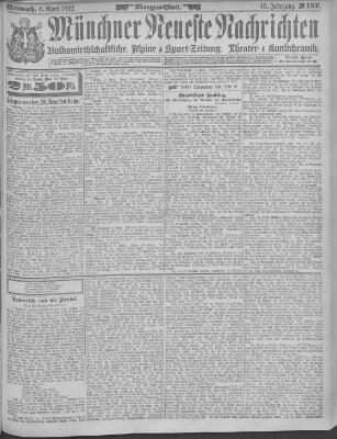 Münchner neueste Nachrichten Mittwoch 6. April 1892