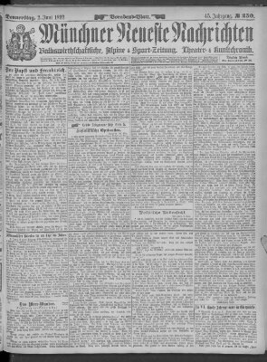 Münchner neueste Nachrichten Donnerstag 2. Juni 1892