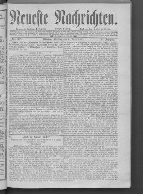 Neueste Nachrichten (Münchner neueste Nachrichten) Dienstag 6. April 1880