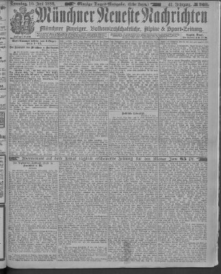 Münchner neueste Nachrichten Sonntag 10. Juni 1888