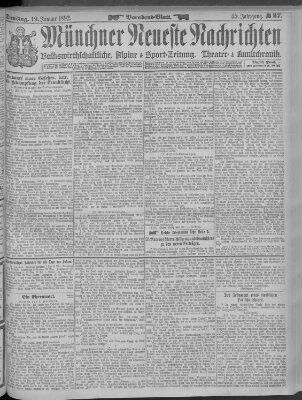 Münchner neueste Nachrichten Dienstag 19. Januar 1892