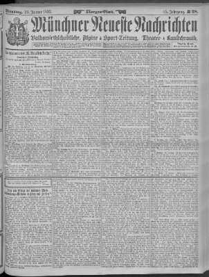 Münchner neueste Nachrichten Dienstag 19. Januar 1892