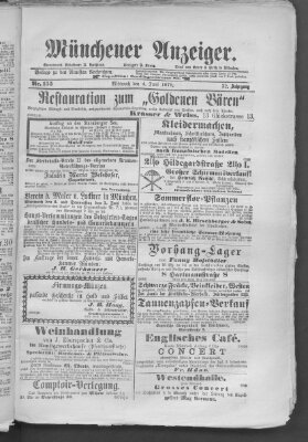 Münchener Anzeiger (Münchner neueste Nachrichten) Mittwoch 4. Juni 1879