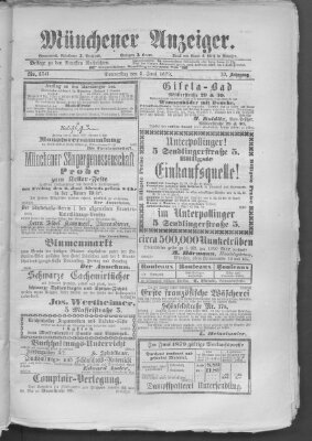 Münchener Anzeiger (Münchner neueste Nachrichten) Donnerstag 5. Juni 1879