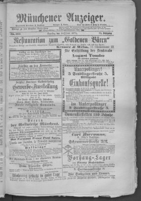 Münchener Anzeiger (Münchner neueste Nachrichten) Samstag 14. Juni 1879