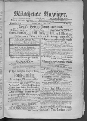 Münchener Anzeiger (Münchner neueste Nachrichten) Sonntag 22. Juni 1879