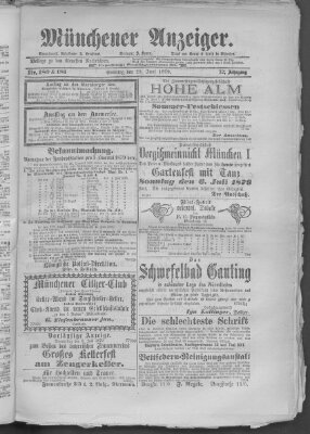 Münchener Anzeiger (Münchner neueste Nachrichten) Sonntag 29. Juni 1879