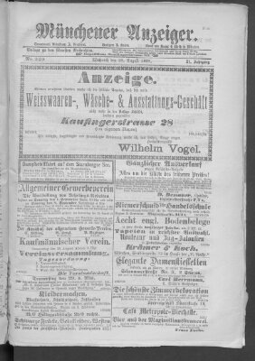Münchener Anzeiger (Münchner neueste Nachrichten) Mittwoch 28. August 1878