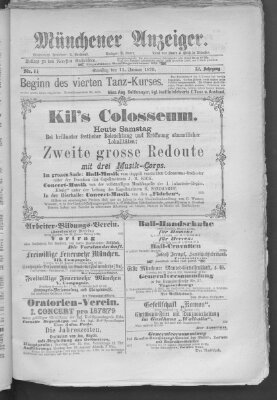 Münchener Anzeiger (Münchner neueste Nachrichten) Samstag 11. Januar 1879