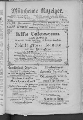 Münchener Anzeiger (Münchner neueste Nachrichten) Mittwoch 12. Februar 1879