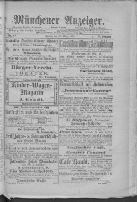 Münchener Anzeiger (Münchner neueste Nachrichten) Freitag 28. März 1879