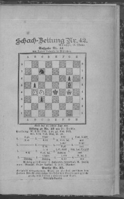 Schach-Zeitung (Münchner neueste Nachrichten) Donnerstag 18. Oktober 1888