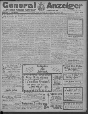 Münchner neueste Nachrichten Samstag 7. Juli 1894
