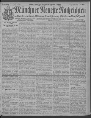 Münchner neueste Nachrichten Sonntag 22. Juli 1894