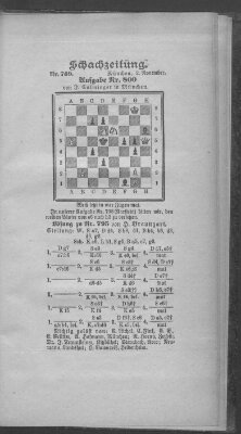 Schach-Zeitung (Münchner neueste Nachrichten) Sonntag 2. November 1902