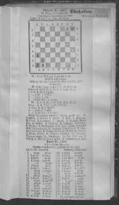 Schach-Zeitung (Münchner neueste Nachrichten) Sonntag 20. August 1911