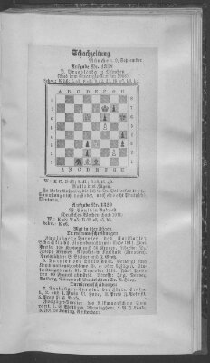 Schach-Zeitung (Münchner neueste Nachrichten) Samstag 9. September 1911