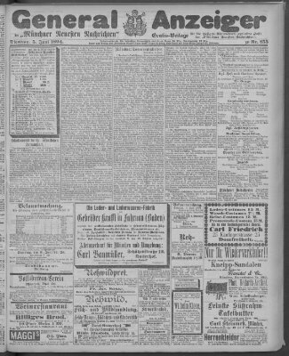 Münchner neueste Nachrichten Dienstag 5. Juni 1894