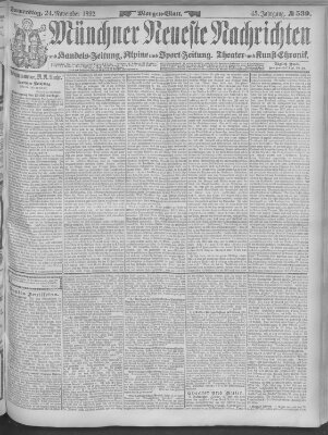 Münchner neueste Nachrichten Donnerstag 24. November 1892