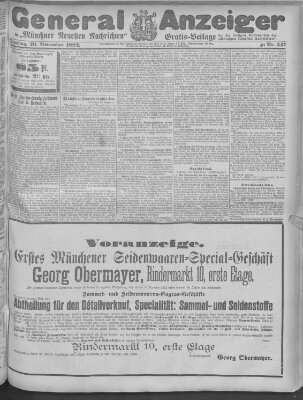 Münchner neueste Nachrichten Dienstag 29. November 1892