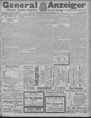 Münchner neueste Nachrichten Dienstag 9. Mai 1893