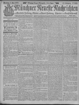 Münchner neueste Nachrichten Freitag 2. Juni 1893