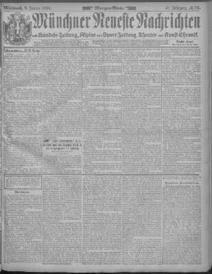 Münchner neueste Nachrichten Mittwoch 8. Januar 1896