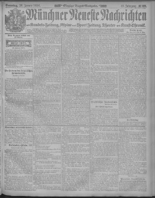 Münchner neueste Nachrichten Sonntag 26. Januar 1896