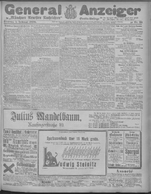 Münchner neueste Nachrichten Samstag 1. Februar 1896